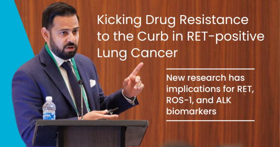 Dr. Tejas Patil speaking at a lung cancer conference